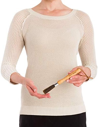 Redecker Natural Pig Bristle Espresso Maker Brush with Oiled Beechwood Handle, Narrow Brush Head Reaches Tight Spaces, Hanging Loop for Storage, 8 inches, Made in Germany - Image 3