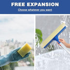 Professional Window Squeegee,2 in 1 Squeegee Window Cleaner with Long Stainless Steel Handle,Sponge Car Window Squeegee for Gas Station, Glass,Shower,Outdoor High Window Cleaning (Expansion Payment) - Image 4