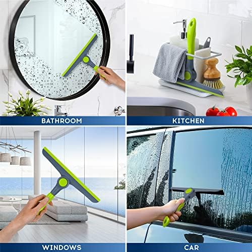 DSV Standard 10" Heavy Duty Green, Grey Window Cleaning Squeegee, Handheld Squeegee for Glass Doors, Windows, Car Windshields & More - Image 6