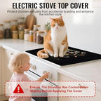 Stove Top Cover for Electric Stove,Glass Stove Top Cover, Heat Resistant Glass Cooktop Cover, Stovetop Protector, Kitchen Decor, Dish Drying Mats Cover for Ceramic Washer Top 28.5x20.5 inch - Image 3