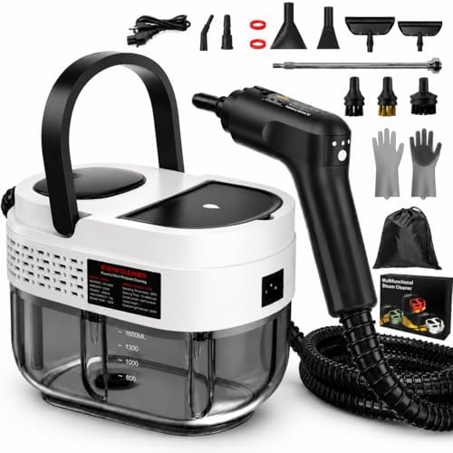Handheld Steam Cleaner for Home, 2500W High Pressure Steam Cleaner for Car Detailing, 3 Steam Levels, 1600Ml Tank, High Heat Steamer for Bed Bugs, Couch, Furniture, Kitchen, Bathroom, Floors by Goyappin