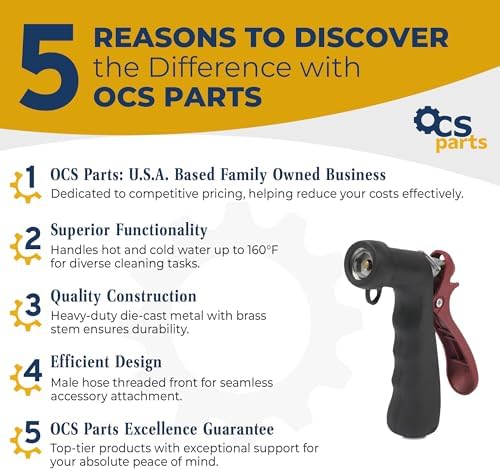 OCS Parts Industrial Nozzle - Heavy-Duty Hot or Cold Water Hose Nozzle - Image 2
