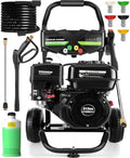 Professional 4200PSI 4GPM 212CC Gas Pressure Washer, 7.0HP Heavy-Duty 3600RPM Commercial/Household Gas Power Washer with 1L Foam Bottle 9" Wheels 5 Nozzles 25FT Hose (EPA/CARB/ETL Compliant), Black by IvyBess