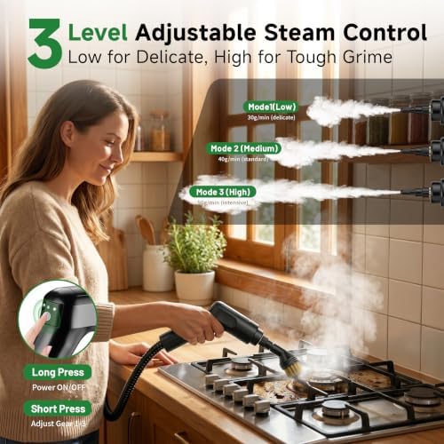Steam Cleaner, 54oz Steamer for Cleaning, 16-Pcs Set for Home, Car - Image 4