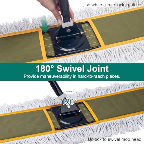 KeFanta 48" Commercial Dust Mop for Floor Cleaning,Heavy Duty Floor Duster - Image 4