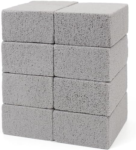 Non Scratch BBQ Grill Stone Cleaning Block Griddle Brick Oven Stone Scrubber Blackstone Cleaner, 8 Pack GrayMagic Stone for Removing Stains，Cleaning Flat Top Cookers，Toilet，Pool，Exfoliation Dead Skin by Hokilands