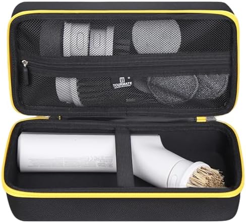 Tourmate Hard Storage Case Compatible HOTO Cordless Electric Spin Scrubber,Travel Box for Bathroom Cleaning Brush（Case Only） (Black & Yellow) by Tourmate