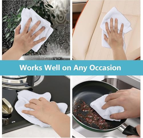 HOMEXCEL White Microfiber Cleaning Cloth 400 Pack, Microfiber Towel for Cars, Lint Free, Scratch-Free, Highly Absorbent, and Cleaning Rags for House, Window and Glass, Cars, TV Screen 11.5 X11.5 inch - Image 6