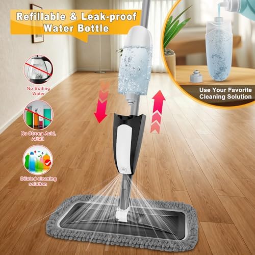Spray Mop for Floor Cleaning: Microfiber Wet Dry Mops with 3 Washable Pads - Image 4