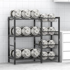 Hastatii Storage Rack Kitchen Baker's Rack - 3 Tiers 4 Baskets, Utility Coffee Bar, Air Fryer Stand with Steel Mesh Baskets - Image 6