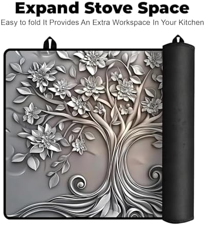 Heat-resistant Stove Top Cover - 28.5" X 20.5" Cooktop Protector Covers, Scratch-resistant Washable Pad Kitchen Countertop Mat (Big tree, 28.5" x 20.5") - Image 6