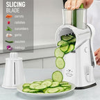 Rotary Cheese Grater Manual Hand Crank 5 Blade Shredder, White - Image 5