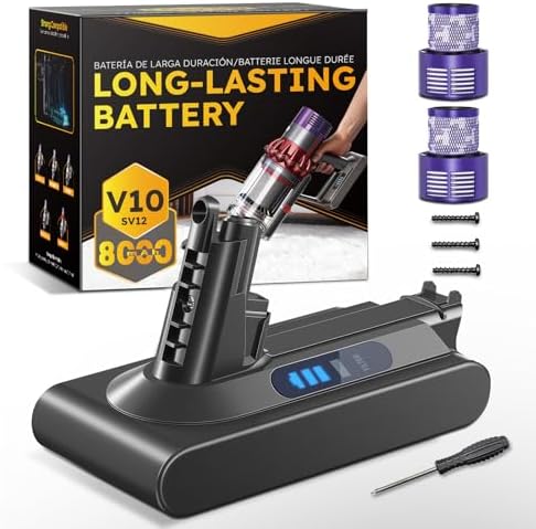 Upgraded Battery Replacement Compatible with Dyson V10 (25.2V, 8000mAh) by CELLPOW