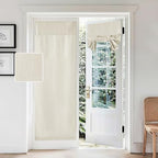RYB HOME Thick Faux Linen Weave Textured Curtains for French Door Tie up Window Covers Sidelight Door Curtains Blinds for Patio, 1 Piece, 26W x 80L Inches,Linen by RYBHOME