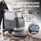 Walk-Behind Commercial Floor Scrubber Machine 22" - Image 2