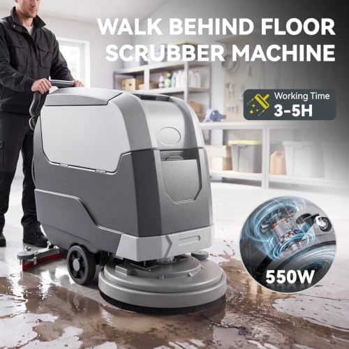 Walk-Behind Commercial Floor Scrubber Machine 22" - Image 2