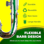Zip-it Hair Clog Remover, 25-inch Drain Unclogger Tool for Shower, Tub & Sink In Seconds - Reusable Snake D Hair Removal Tool, Flexible Snake Non-toxic - Green (10-Pack) - Image 3