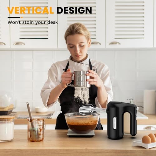 Lord Eagle 5-Speed Small Hand Mixer Electric, 300W Compact Portable, Black - Image 2