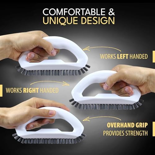 Grout Brush with Stiff Nylon Bristles, Heavy Duty Hand Grout Scrub Brush for Cleaning Baseboards, Floor, Corners, Tiles, Shower, Bath Tub, Floor, Tiles and Other Surfaces - Image 5