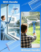 Window Cleaning Kit with Storage Bucket, Squeegee Cleaner Tool with Extension Pole, Glass Cleaning Tools Set with Spray Bottle, Brush, Scrubber, Gap Brush & Gloves for Window Shower Mirror Car - Image 6