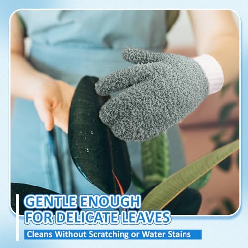 MIG4U Microfiber Dusting Gloves House Reusable Cleaning Glove for Blinds, Windows, Shutters, Furniture, and Car, Gray 2 Pairs S/M - Image 5