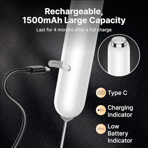 InstaWhisk Milk Frother with Variable Speed, Rechargeable Coffee Frother Wand with Detachable Double Whisk, Handheld Electric Stirrer for Latte, Cappuccino, Matcha, Almond Milk, Protein, White - Image 6