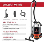 Hoover Commercial Shoulder Vac Pro Bagged Backpack Vacuum Cleaner - Image 2