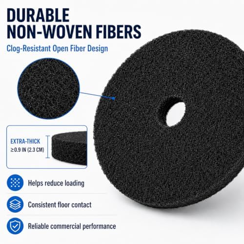 13 Inch Black Stripping Floor Pads, Extra Thick 2.3 cm, 5 Pack - Image 3