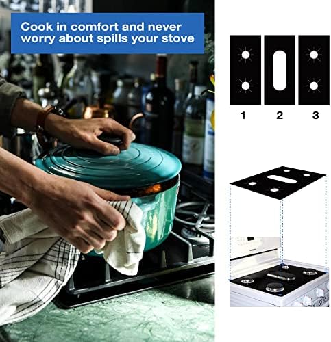 Stove Cover Gas Stove Top Burner Covers (5pack) Protectors for Samsung Gas Range Stove Mat Non-Stick Oven Liners Mat Gas Range Protectors Covers, Reusable Washable Stove Clean Stove Guard parts - Image 2