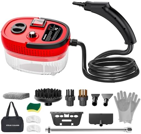 Handheld Steam Cleaner Portable High-pressure Steam Cleaner with 3 Brushes and 1 Glass Scraper Quickly Generates High-temperature Steam to Deeply Clean Kitchens and Car Seats by SMAYDA