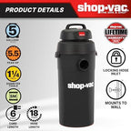Shop-Vac 9522205 5 Gallon 5.5 Peak HP Hangup Wet/Dry Vacuum, Wall Mount - Image 4