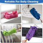 20 Pcs Reusable Duster Refills, 360° Fleece Cleaning Pads for Ceiling Fans, Blinds & Furniture (Blue, Pink, Yellow, Green, Purple, 7.3 x 4.7 Inches) - Image 6