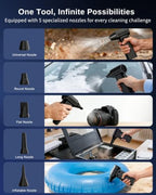 Compressed Air Duster - 110000 RPM Handheld Air Blower, Cordless Keyboard Cleaner with 4-Speed Settings & 5 Versatile Nozzles for Keyboards, Computers, Electronics and Home Cleaning - Image 4