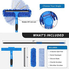 VITEVER Professional 69'' Window Squeegee Cleaner Tool with Extension Pole, 2-in-1 Squeegee for Window Cleaning Kit with Scrubber and Rotating Head, 1 Blade 2 Scrubber (Pack of 2) - Image 2