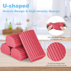 4 Pack Damp Clean Duster Sponge, Magic Sponge Eraser for Household Cleaning, Reusable Dusters Cleaning Supplies for Housekeeping, Dish, Blinds, Glass, Baseboards,Window Track Grooves and Faucets - Image 3
