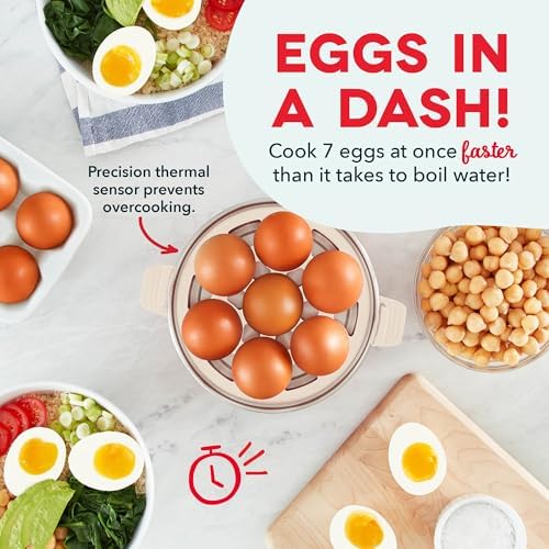 Dash Rapid Egg Cooker, 7 Hard Boiled Eggs, Cream - Image 2