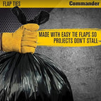 Commander 55 Gallon 3 MIL (eq) Heavy Duty Contractor Bags with Flap Ties - 36" x 56" with flaps - Pack of 10 - For Contractor, Industrial, & Outdoor - Image 4