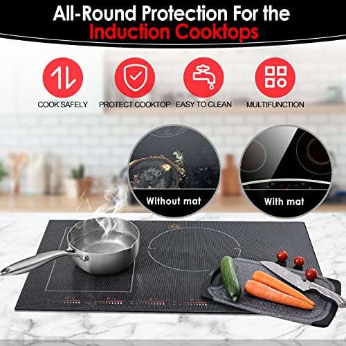 KitchenRaku Translucent Induction Cooktop Protector Mat, 21.2 x 35.4 in - Image 2