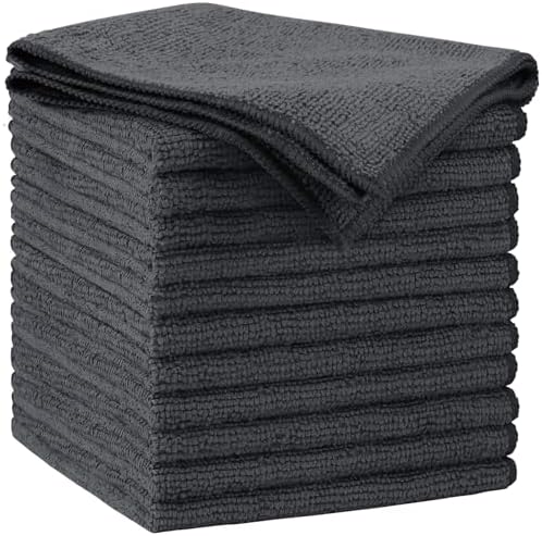 AIDEA Microfiber Cleaning Cloth Grey 12PK, Microfiber Towels,11.5×11.5" by AIDEAHOME
