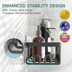 Veken Shower Caddy 6-Pack, Bathroom Organizers and Storage Shelves, Black - Image 2