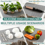 Silicone Dish Drying Mat for Kitchen Counter, 23" x 17" Grey-1pcs - Image 6