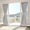 Vatge Dual Rod Pocket Side Door Window Curtains - French Door Curtain for Front Door, 1 Panel, W25 x L80, Silver Grey by Vatge