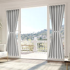 Vatge Dual Rod Pocket Side Door Window Curtains - French Door Curtain for Front Door, 1 Panel, W25 x L80, Silver Grey by Vatge