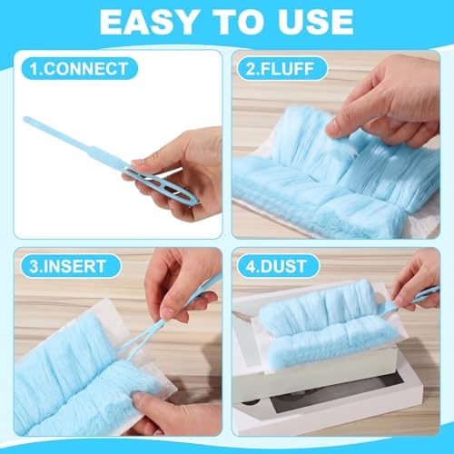 Mimorou 50 Pcs Disposable Dusters Refills Bulk for Cleaning (Blue Color) - Image 4