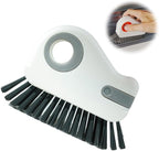 2 in 1 Groove Cleaning Brush, 2025 New Window Track Cleaning Tools, Multifunctional Bristle Crevice Brush with Hidden Scraper for Sliding Door Track Window Seal (Gray 1pc) by LECDOA