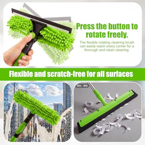 30 Feet High Reach Duster Kit with 2-24 ft Extension Pole for Fans, Green - Image 4