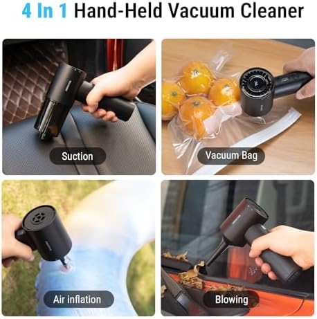 Small Car Vacuum Cleaner Cordless Portable& Rechargeable Air Duster Black - Image 2