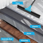 NEWE Floor Squeegee Broom with 18’’ Heavy Duty Rubber Scraper and 58.3’’ Telescopic Long Handle for Garage Concrete Bathroom Tile Shower Glass Marble Deck Window - Image 3