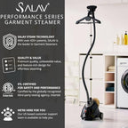 SALAV GS18-DJ Standing Garment Steamer with Roll Wheels for Easy Movement, 1.8L Water Tank for 1 Hour Continuous Steaming, Adjustable Pole for Storage, Includes Descaler Packet, 1500 watts - Image 2