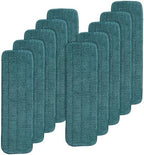Replacement Mop Pads Fit for Rubbermaid Commercial 18" and 17" Mop - 10 Pack Wet & Dry Commercial Cleaning Reusable Refills Fit for Any Microfiber Flat System 18" and 17" - Green by BeiLan